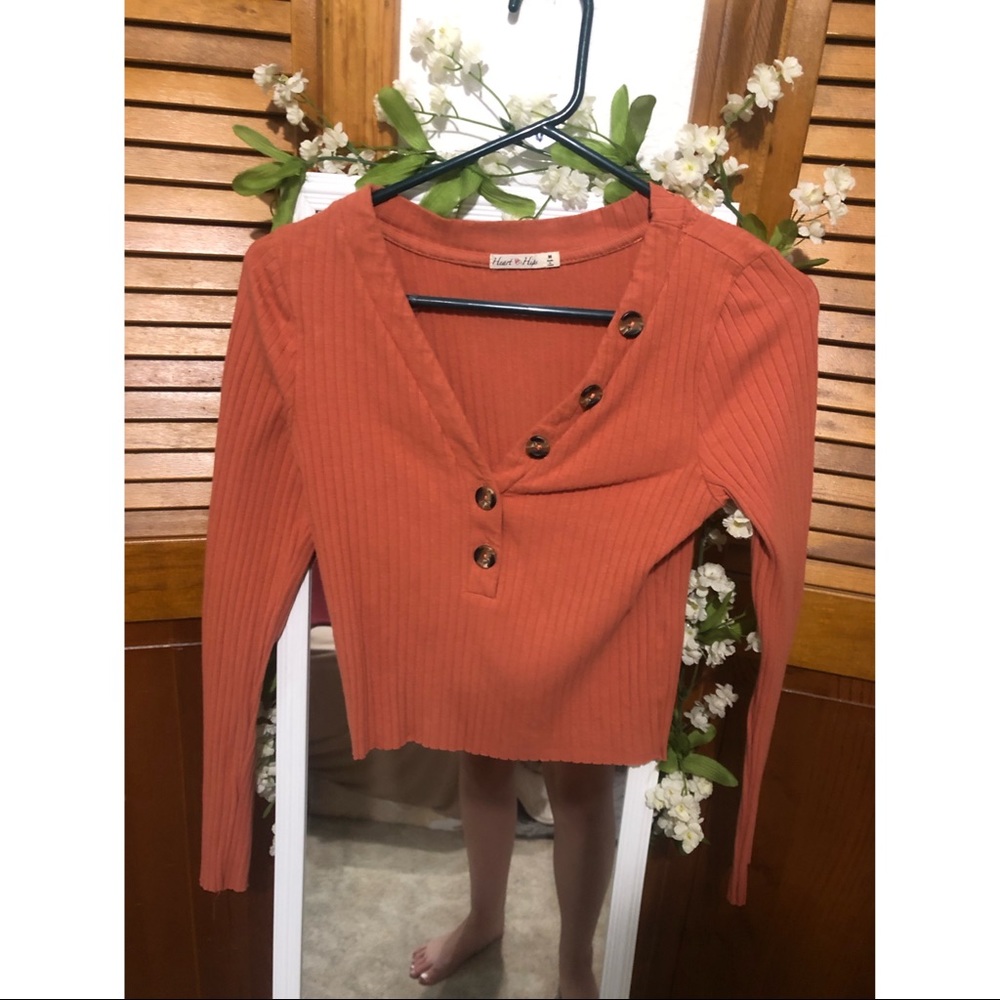 Long sleeve button up top